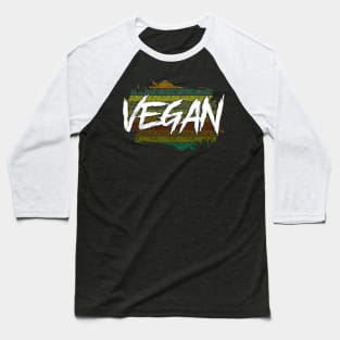 Retro Colored Vegan Stripes T-Shirt Baseball T-Shirt